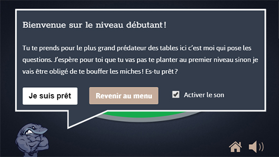 représente le jeux strongfish sur smartphone on peux y voir la mascotte ainsi qu'une table de poker