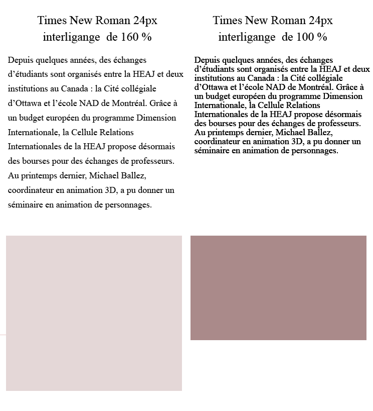 image illustrant les couleurs de paragraphes